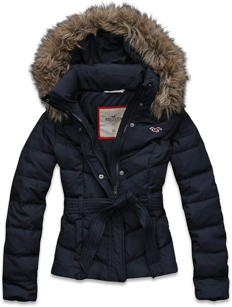 Hollister Womens Grandview Feather Down Jacket Navy Large Amazon.co
