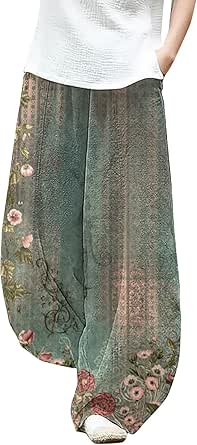 Brown tones patchwork Boho baggy harem pants wide leg palazzo flowy trousers one size fit 8-10-12 main image 1
