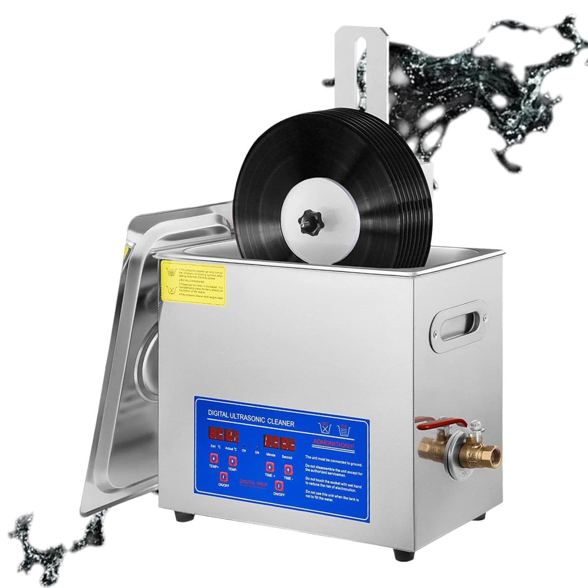 Limpiador Ultrasónico De Discos De Vinilo, Máquina De Limpiador De Vinilo Ultrasónica, Máquina De Limpiador Ultrasonido De Vinilo De Registro, 40 Khz, Velocidad De Rotación De 720°/Min