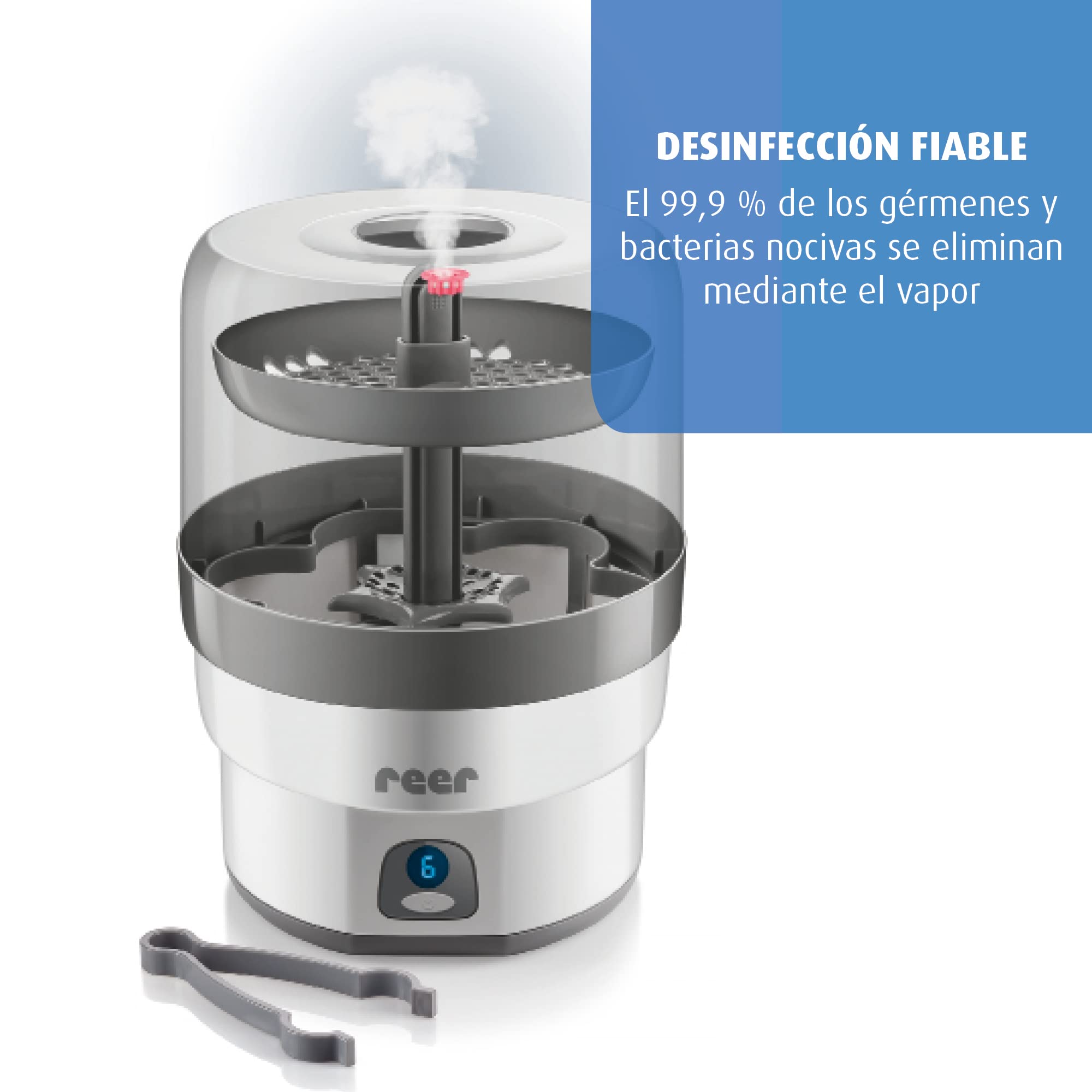 Reer 36010 VapoMax - Vaporizador grande, espacio para 6 viales y accesorios