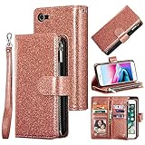 Cet UEEBAI coque en cuir pour iPhone 7/iPhone 8/iPhone SE 2020 de style book avec magnétique, fonction support et emplacements pour cartes.