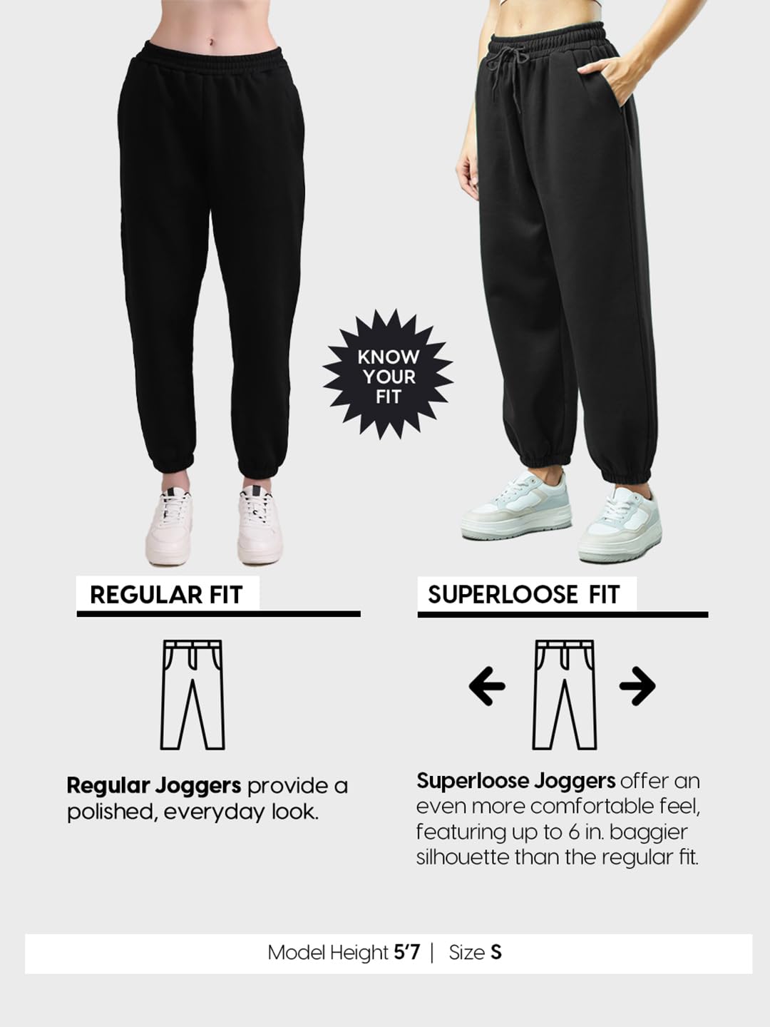 Bewakoof Pantalones deportivos de polialgodón para mujer, de tiro medio, muy holgados, cintura elástica ligera y flexible con cordón, pantalones deportivos casuales relajados, bolsillos laterales