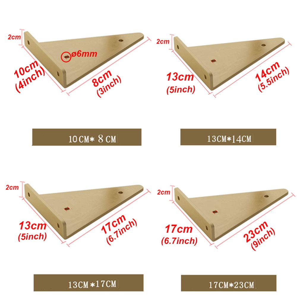 Soportes de estante resistentes de 4 mm para pared, estantes flotantes de 8 a 23 cm de profundidad, soportes de montaje en pared, soporte de estante ciego, soportes invisibles, instalación oculta