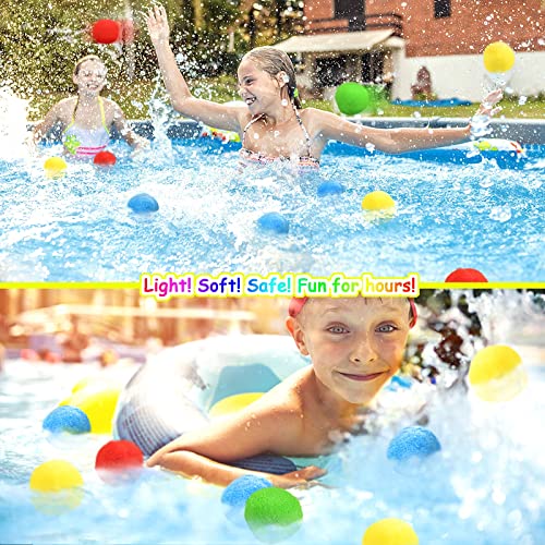 Water Soaker Balls 56 Reusable Water Balloons 2.5" Highly Absorbent Quick Rebound Soft Cotton Water Balls For Kids And Teens Boys And Girls Summer Outdoor Play Pool Party Backyard Fun Water Toys #TOP4