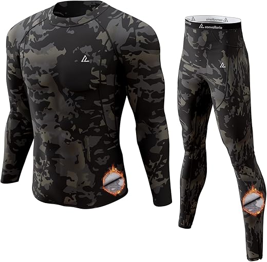 CL convallaria Thermal Underwear Long Johns Set Mens Winter Hunting Gear Sport Base Layer Bottom Top XS-4XL