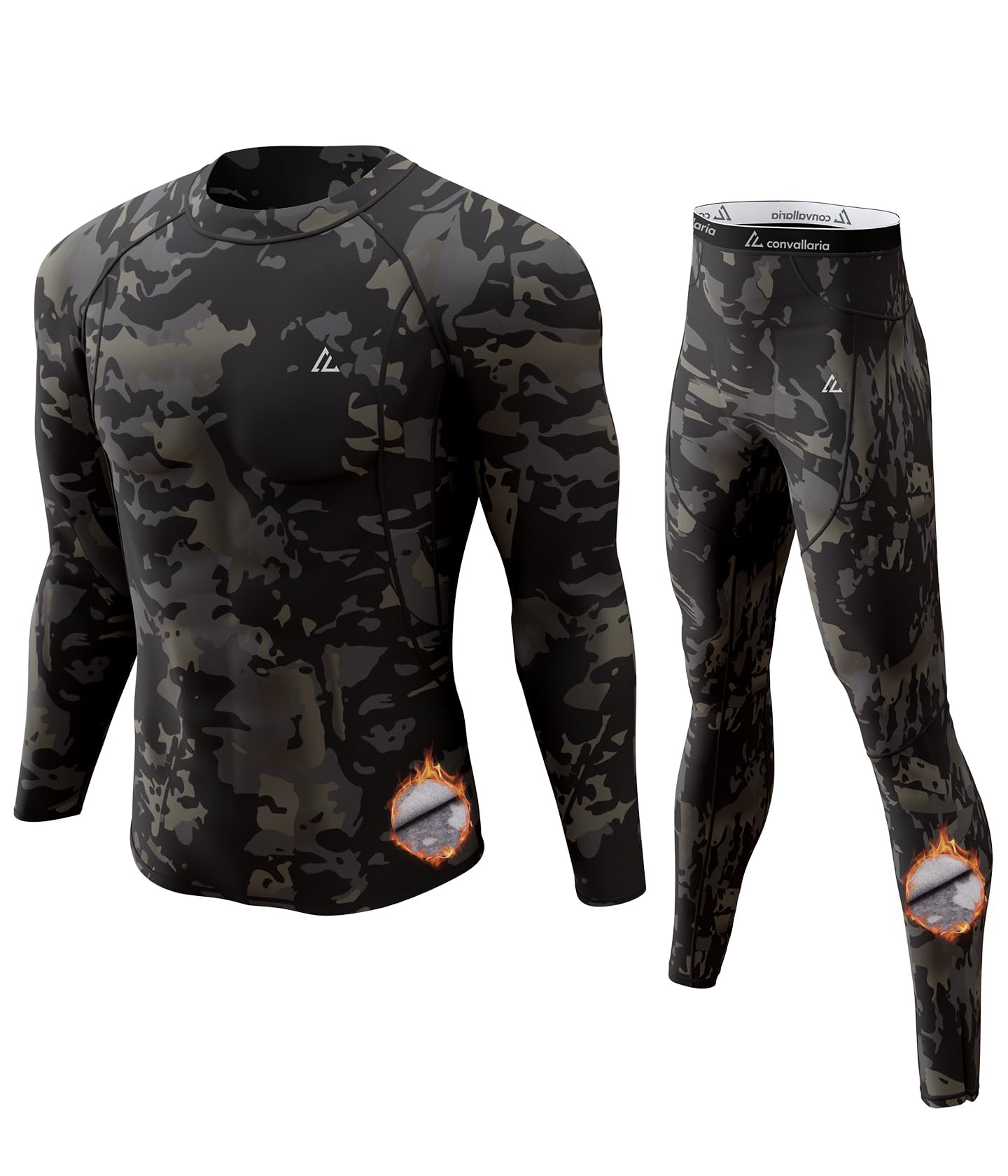 Mens Thermal Underwear Long Johns Set Cold Weather Hunting Base Layer