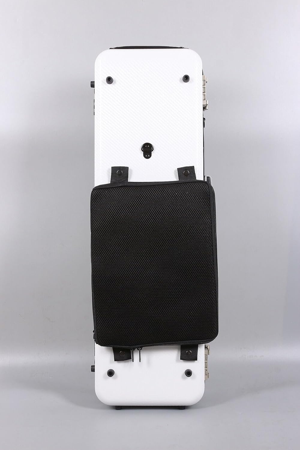 4/4 Full Size Carbon Fiber Rectangular Violin Case With Code Lock - Lightweight Colorful Box With Strong Strap (White)
