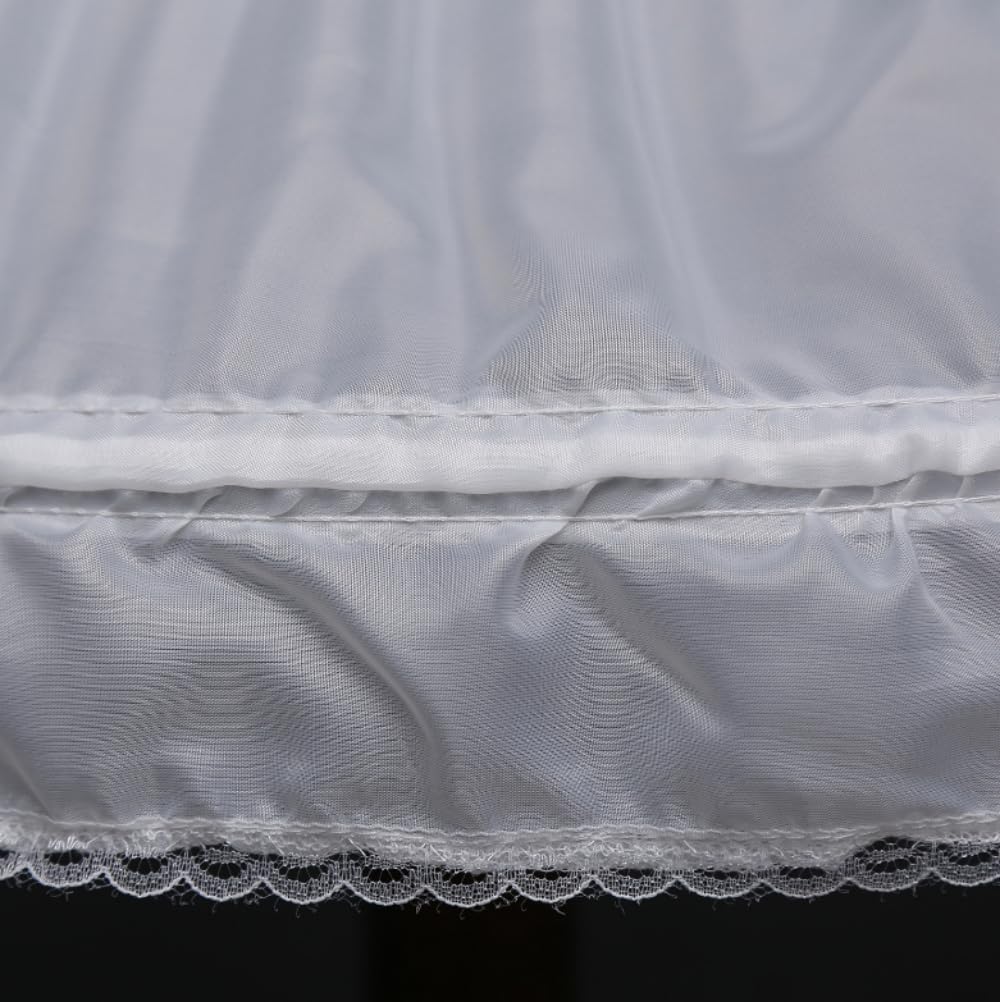 Girls' 3 Hoops Petticoat A-line Full Slip Flower Crinoline Underskirt. - Image 4