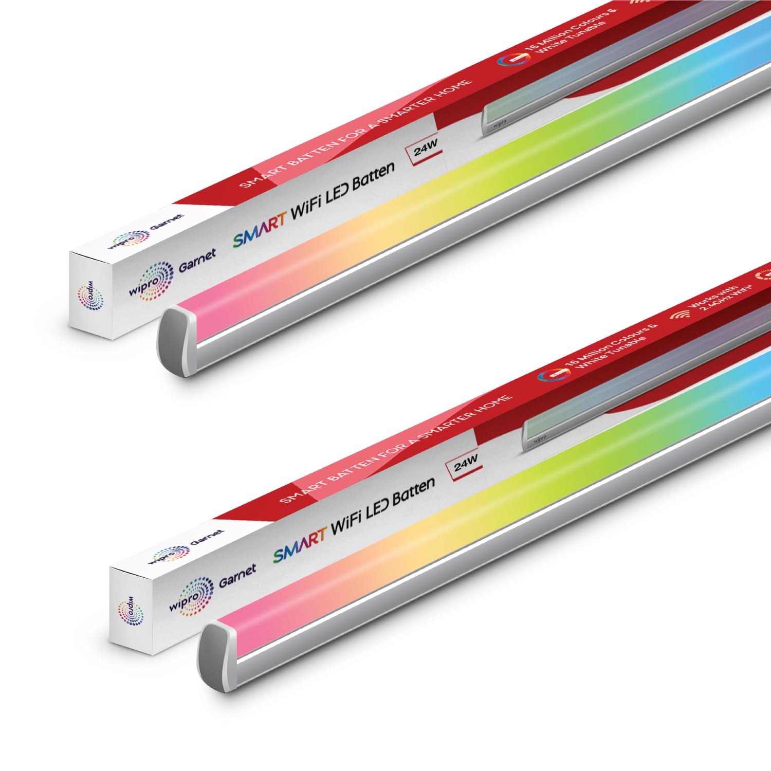 wipro Next Smart Wi-Fi 24W CCT+RGB LED Batten | 16 Million Colours | White Tunable | Dimmable |Scheduling |Scene Creation |Smart Grouping of Lights |Amazon Alexa & Google Asst. Compatible |Pack of 2-image-9