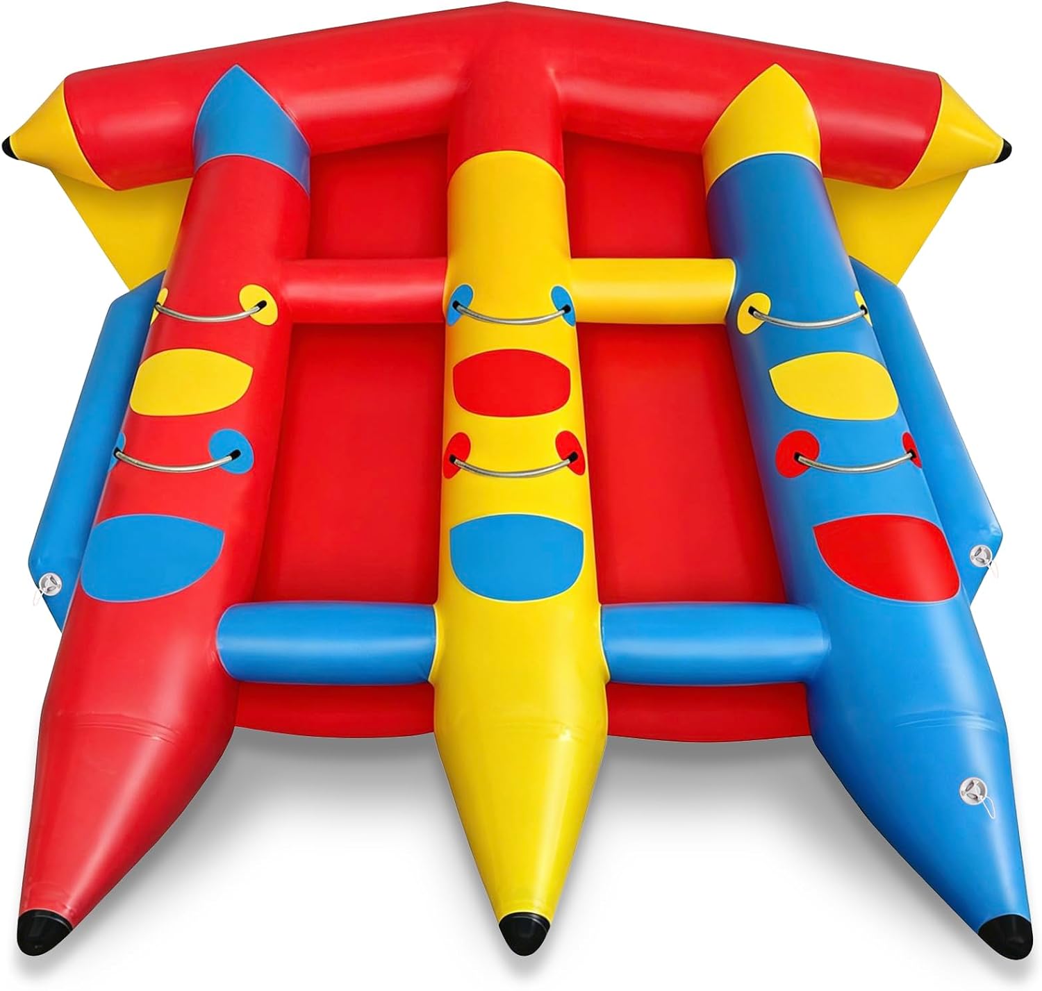 XHYCPY Towable Tubes for Boating, 2-6 Riders Inflatable Boat Tubes for Water Tubing with Electric Pump, Grab Handles, Speed Safety Valve