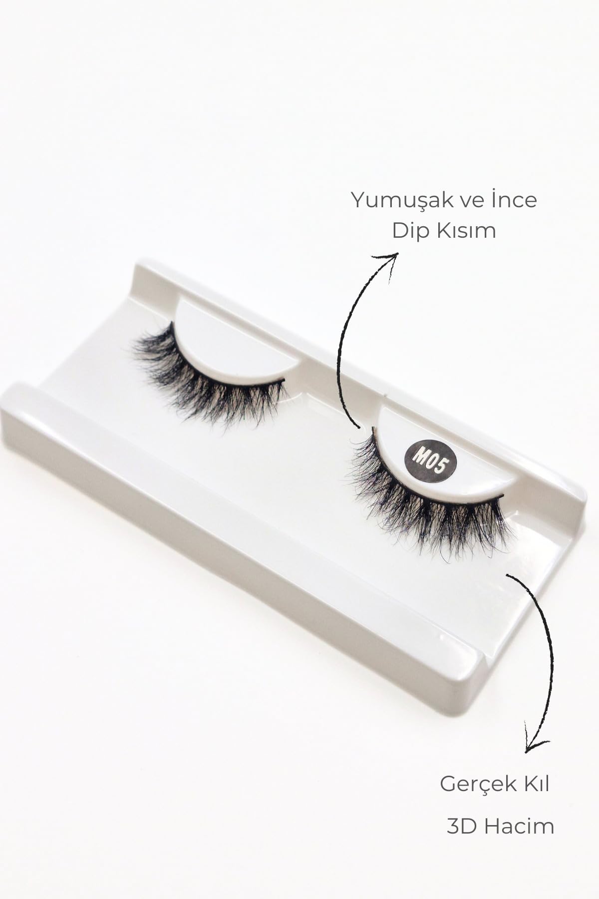 ruby face Doğal Görünümlü Gerçek Kıl Tam Boy İpek Takma Kirpik (1 Çift) - Mink Eyelash No: M05