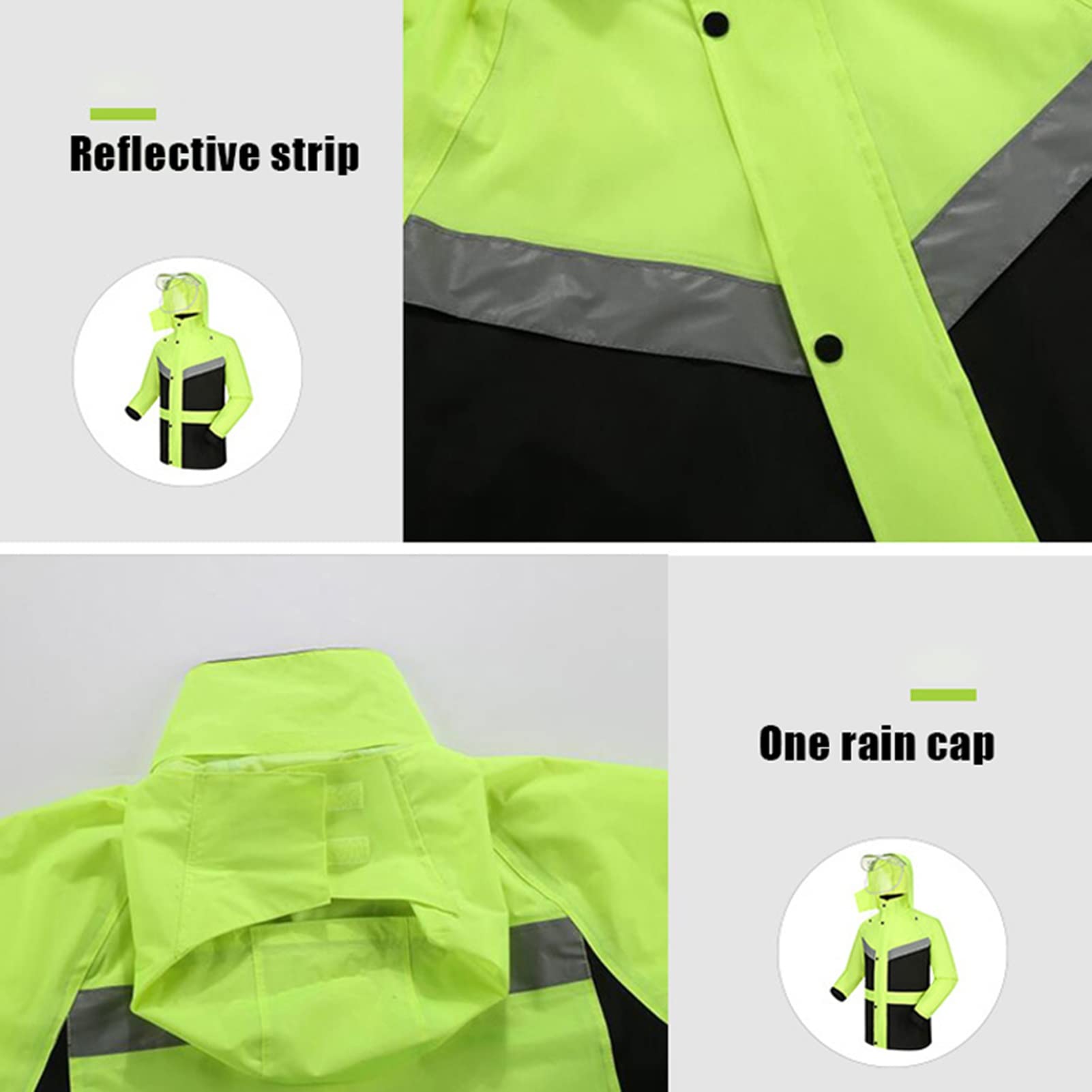 Chubasquero Unisex, traje de lluvia impermeable ligero, chaqueta y pantalón, ropa impermeable con capucha a prueba de viento, Ponchos de lluvia alta visibilidad para Cualquier actividad al aire libre