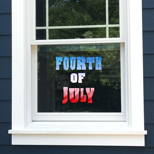 Miniatura 3 de HTV4U Vinilo adhesivo brillante con diseño de temática estadounidense (horizonte abstracto de la bandera de Estados Unidos, 13.5 x 12 pulgadas),