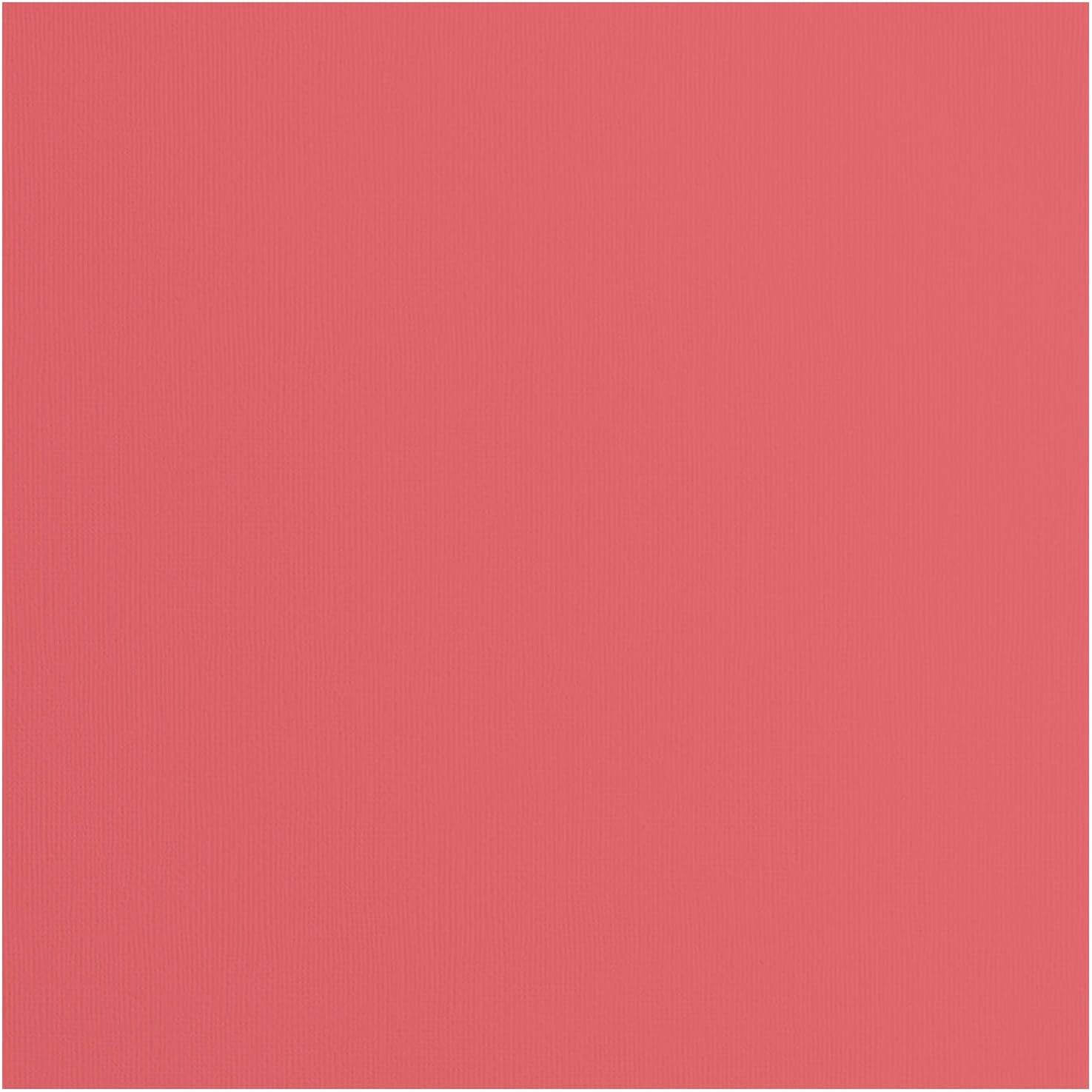 Vaessen-Creative Florence Textured Cardstock, Rhubarb Pink, 216 Grams, 12x12 inches, 20 Sheets, for Scrapbooking, Card Making, Die Cutting and Other Paper Crafts, 30.5x30.5cm, Red