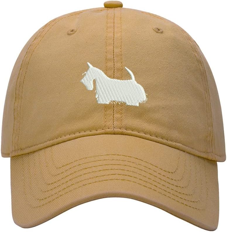 Baseball Cap Men Scottish Terrier Embroidered Washed Cotton Dog Hat Baseball Caps
