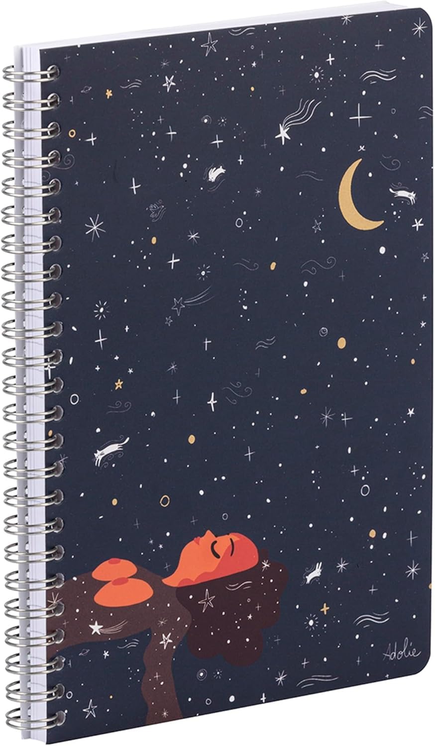 Clairefontaine - 116293C - A Celestial Decor Spiral Notebook - A5-14.8x21cm - 148 Lined Pages - White Paper 90g - Random Delivery - Adolie Collection
