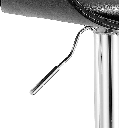 Miniatura 5 de AC Pacific Taburete de bar ajustable giratorio contemporáneo con asiento y respaldo acolchados, negro, (ACBS07-BLACK-N)