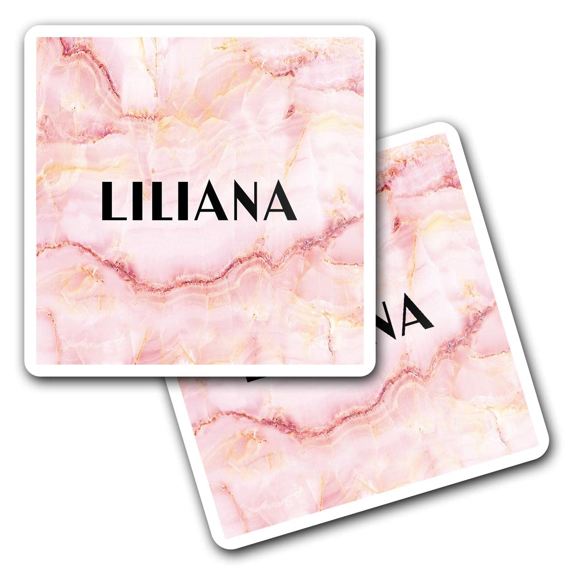 2 x 10cm Vinyl Square Stickers Set - Name Liliana Marble Stone Texture  Letter Lettering Travel Scrapbooking Gift Decal Wall Art Self Adhesive  Waterproof #277158 : Amazon.co.uk: Home & Kitchen
