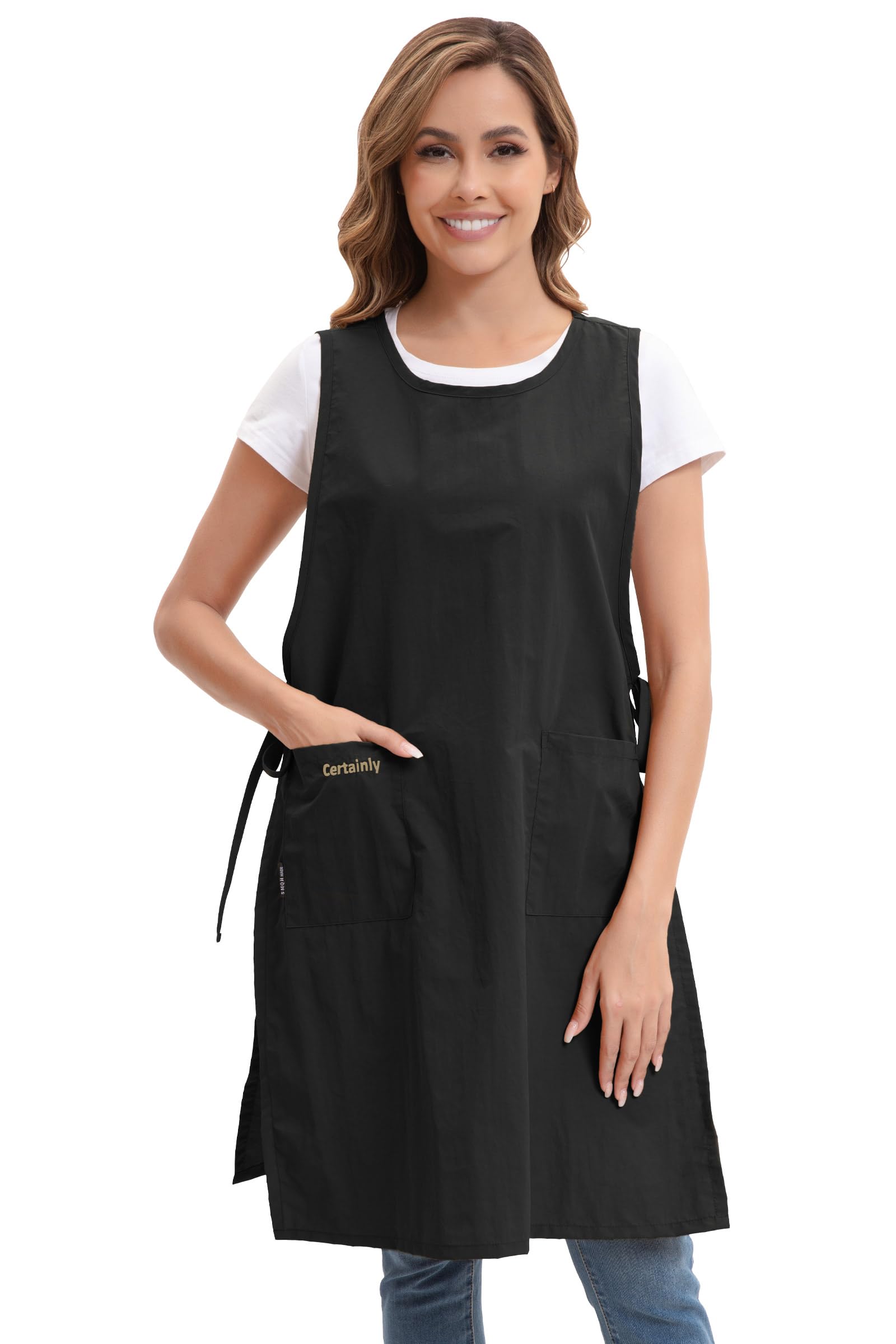 Nanxson Adjustable Kitchen Apron for Women with Pocket Loose Apron Chef Aprons for Home Kitchen Restaurant Cafe