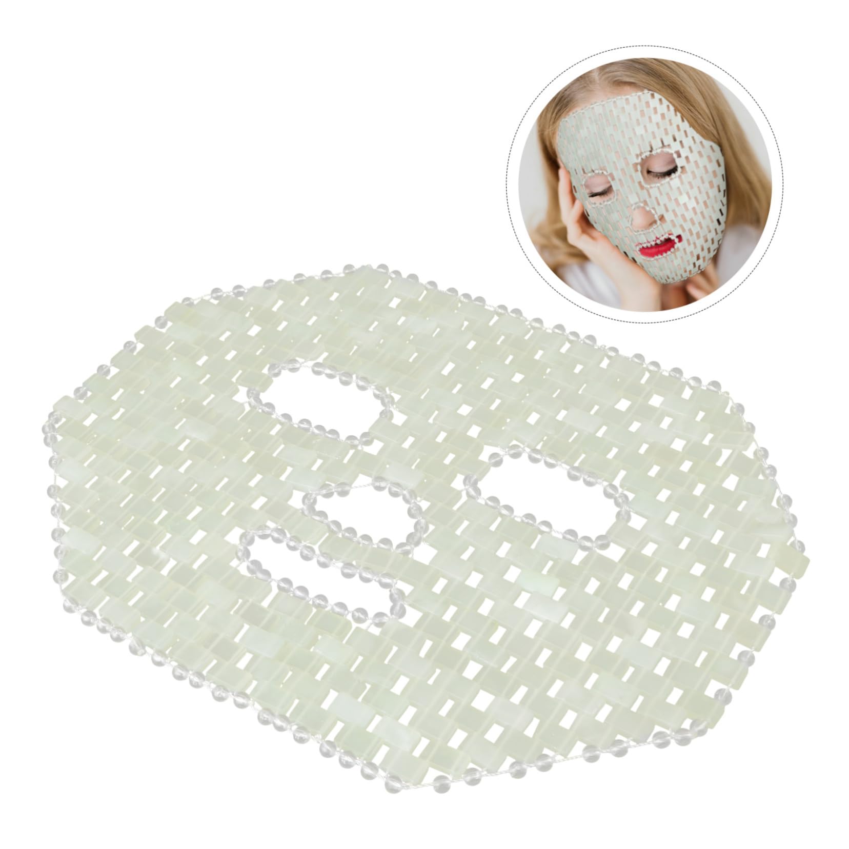 Natürliche Jademaske Gesicht Maske Schlafmaske Anti Aging Gesichtsmaske Mit Weicher Augenabdeckung Zur Linderung Von Muskelschwellungen Migräne Und Trockenen Augen Home Spa Anwendung