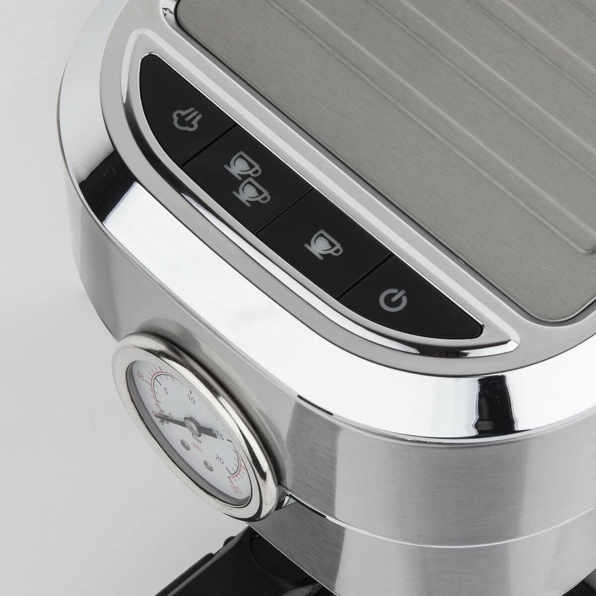 H.Koenig Professional Cafetera Espresso Automática Presión 20 Bar EXP820, Acero inox, Portátil, Sistema Thermoblock, 1.1L, Bomba barómetro, Calienta tazas, Espumador a vapor, Cafés y bebidas lácteas