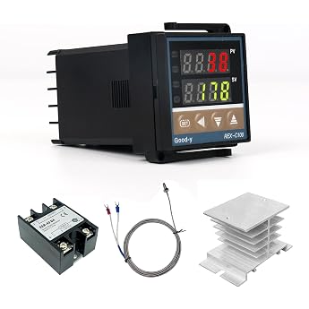 REX-C100 Digital Temperature Controller PID Controller Thermostat with K E J PT100 Sensor Input Relay 0-1300   Thermostat Control with SSR Output Heatsink Temperature Monitor Heating Thermometer