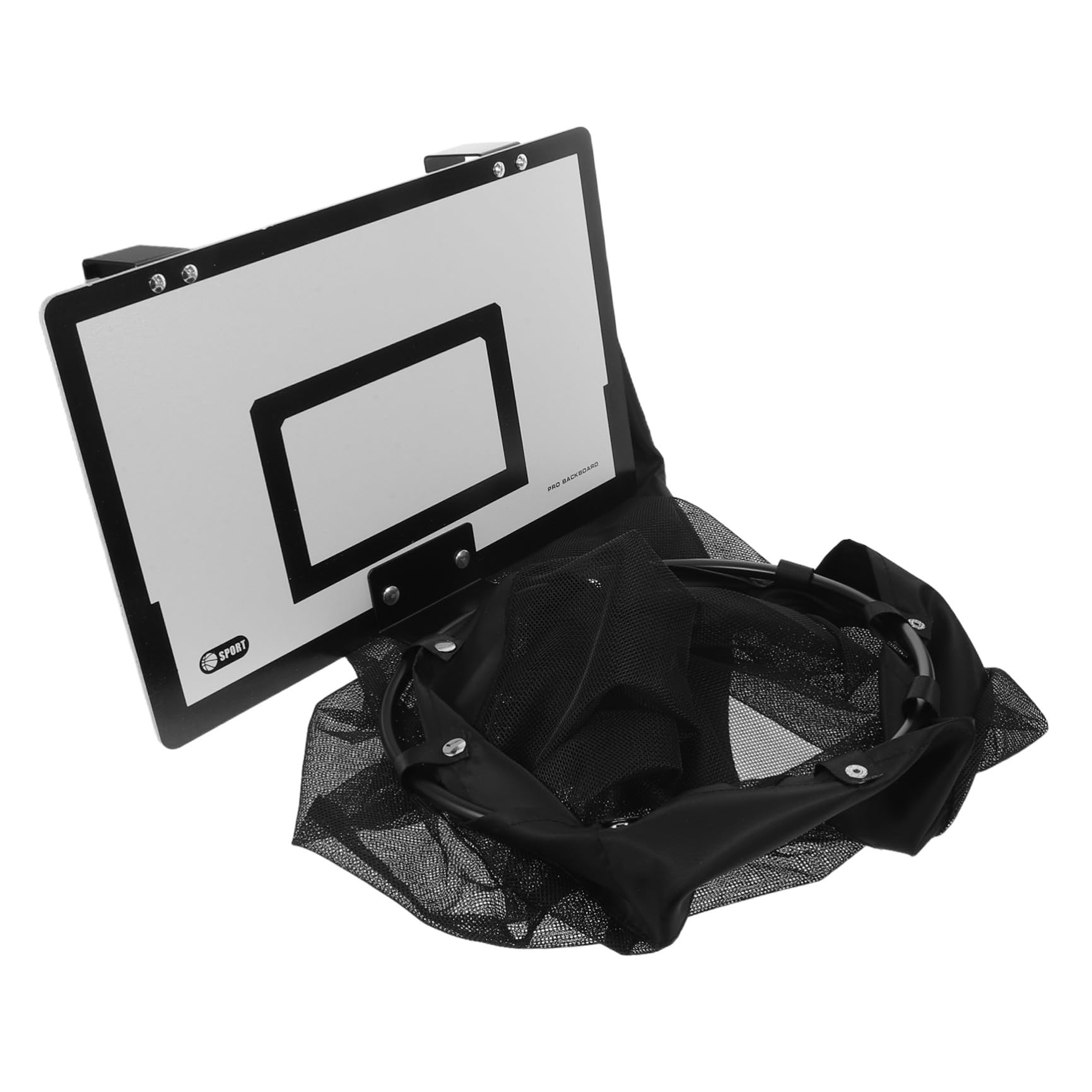 Cesto Bucato Basket da Porta in Legno e Ferro Nero | Rete con Chiusura Zip, Salvaspazio per Casa e Appartamento, Organizer Appeso per Capi Sporchi