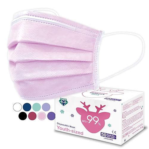 Miniatura 13 de Medtecs - Mascarilla desechable cómoda y transpirable de 3 capas, 2 tamaños infantil y juvenil, gran opción de protección y salud, 50