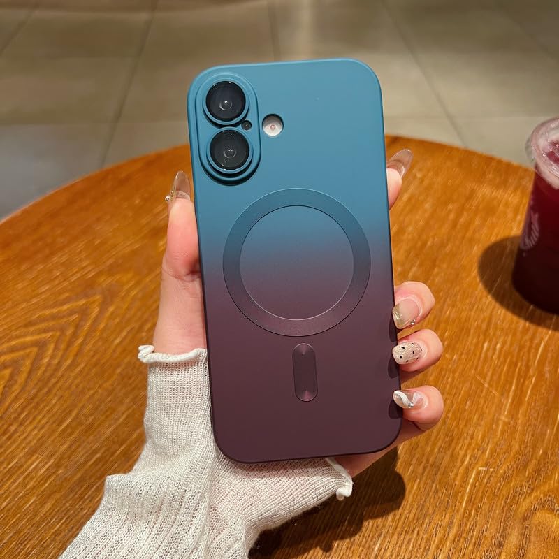LuxuryKase Gradient Mag-Safe Case for iPhone 17 | Soft Silicone Shockproof Cover with Camera Protection | Slim Lightweight Design | Smooth Touch & Durable - Gray