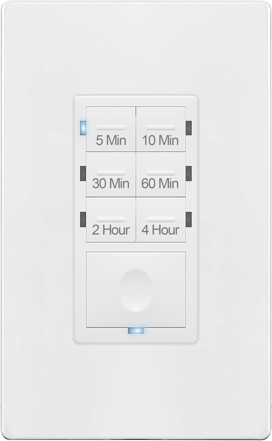 Enerlites Countdown Timer Schalter für Badezimmer Abluftventilator, Wandleuchte Timer, 5 min – 4 Stunden, Nachtlicht LED-Anzeige, Neutralleitung erforderlich, UL-gelistet, HET06-4H-W, weiß
