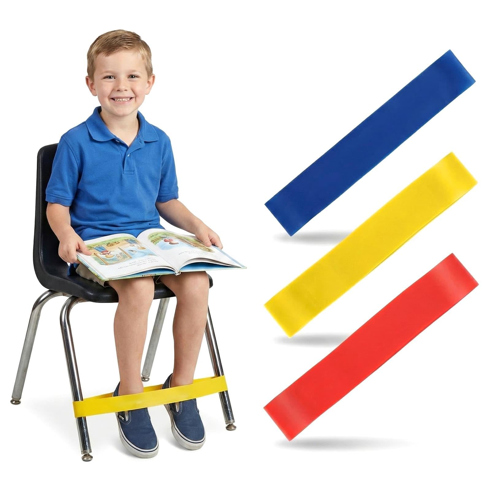 Zenvorial 3 Pieces Chair Bands Sensory for Kids, Colorful Chair Fidget Bands, Professor Fidget Chairs Band for ADHD, Sensory Issues, Autism, Anxiety, Hyperactivity (0.5, 0.7, 0.9 mm)