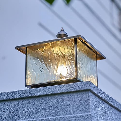 Miniatura 6 de ZEELYDE Luces de poste al aire libre, luz solar de cobre completo para valla al aire libre, luz de poste de valla de jardín, cabeza de pared, luz de
