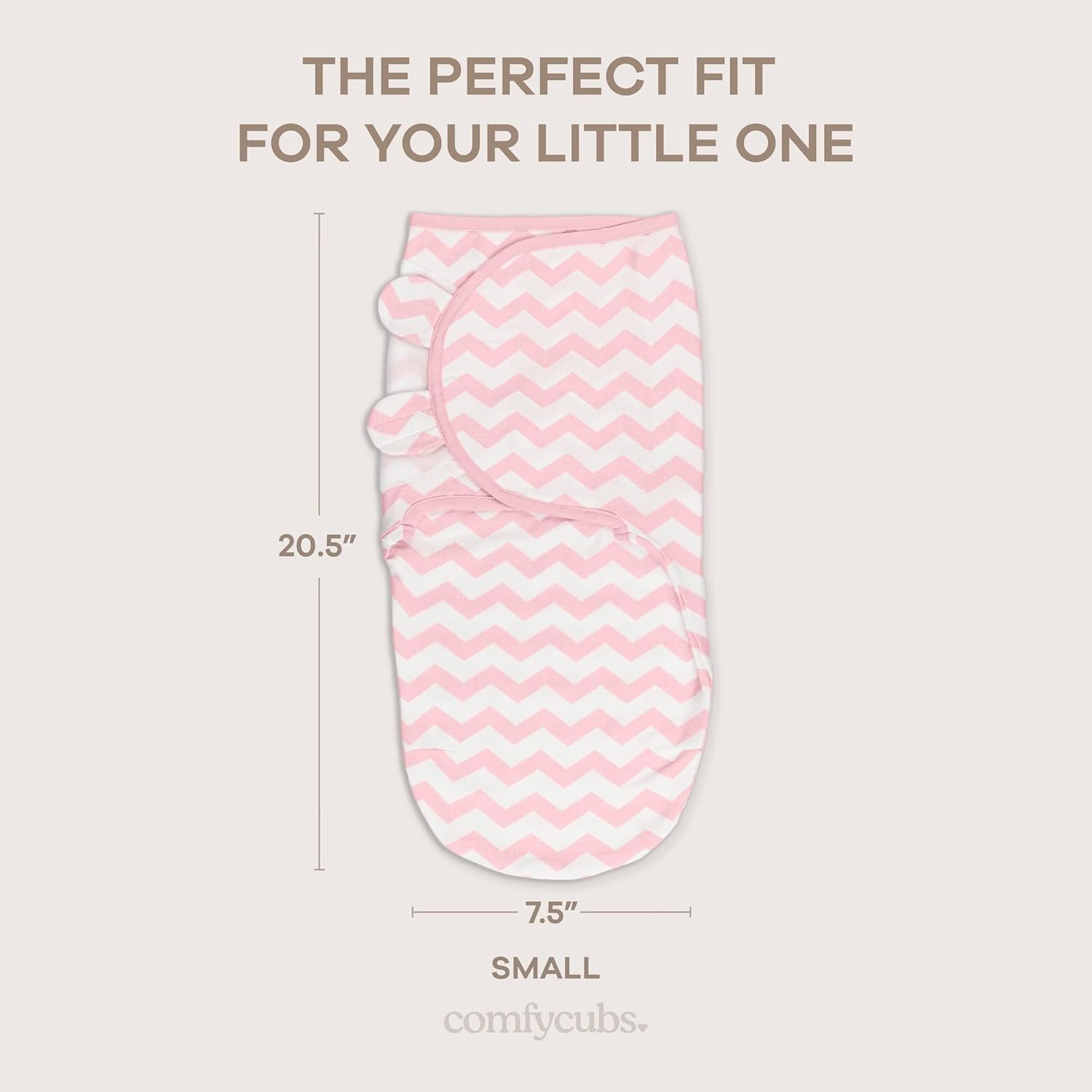 Comfy Cubs Easy Swaddle Blanket, 3 Pack - 100% Cotton Newborn Wrap, Small for 0-3 Months Infants, Breathable and Durable Sleep Sack for Babies - Pink - Image 5