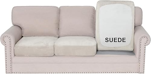 H.VERSAILTEX Fundas de cojín individuales elásticas para sofá, fundas de cojín de gamuza suave, funda lavable para sofá modular (funda de sofá de 3