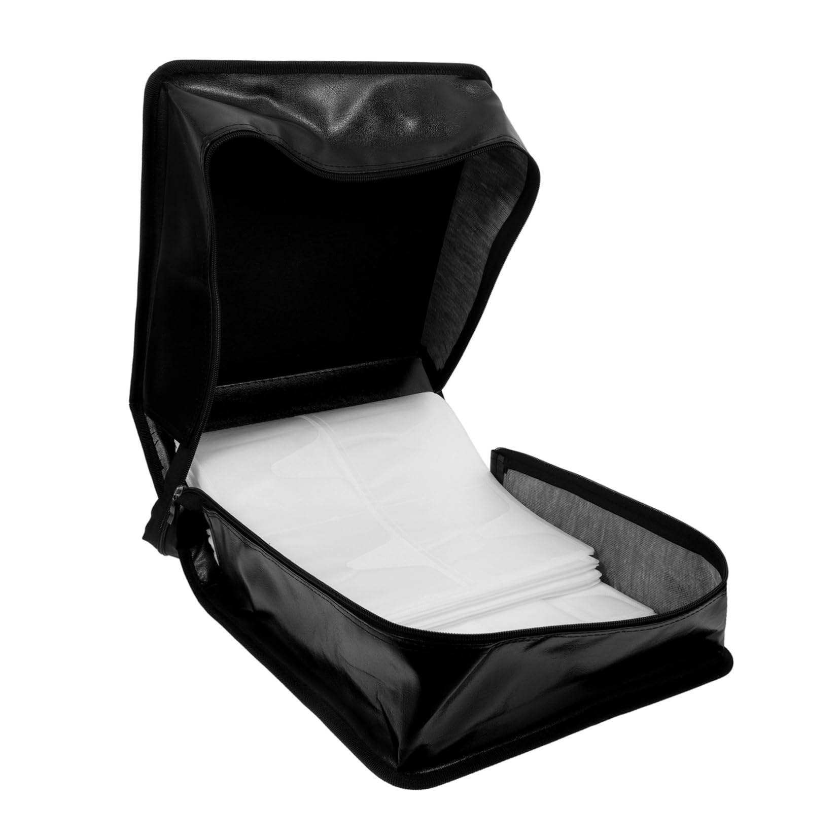 Portaoggetti Per Dvd in Pelle Pu Capacità Dischi Organizer Porta Cd Con Maniglia Raccoglitore Per Cd Dvd Album Di Archiviazione Nero