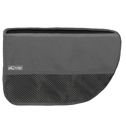 Kurgo Car Door Guard for Dogs, Pet Protector for Car Doors, Waterproof, Adjustable, Quick Installation, Storage Pockets, Fits Sedans and SUVs, Charocoal Grey