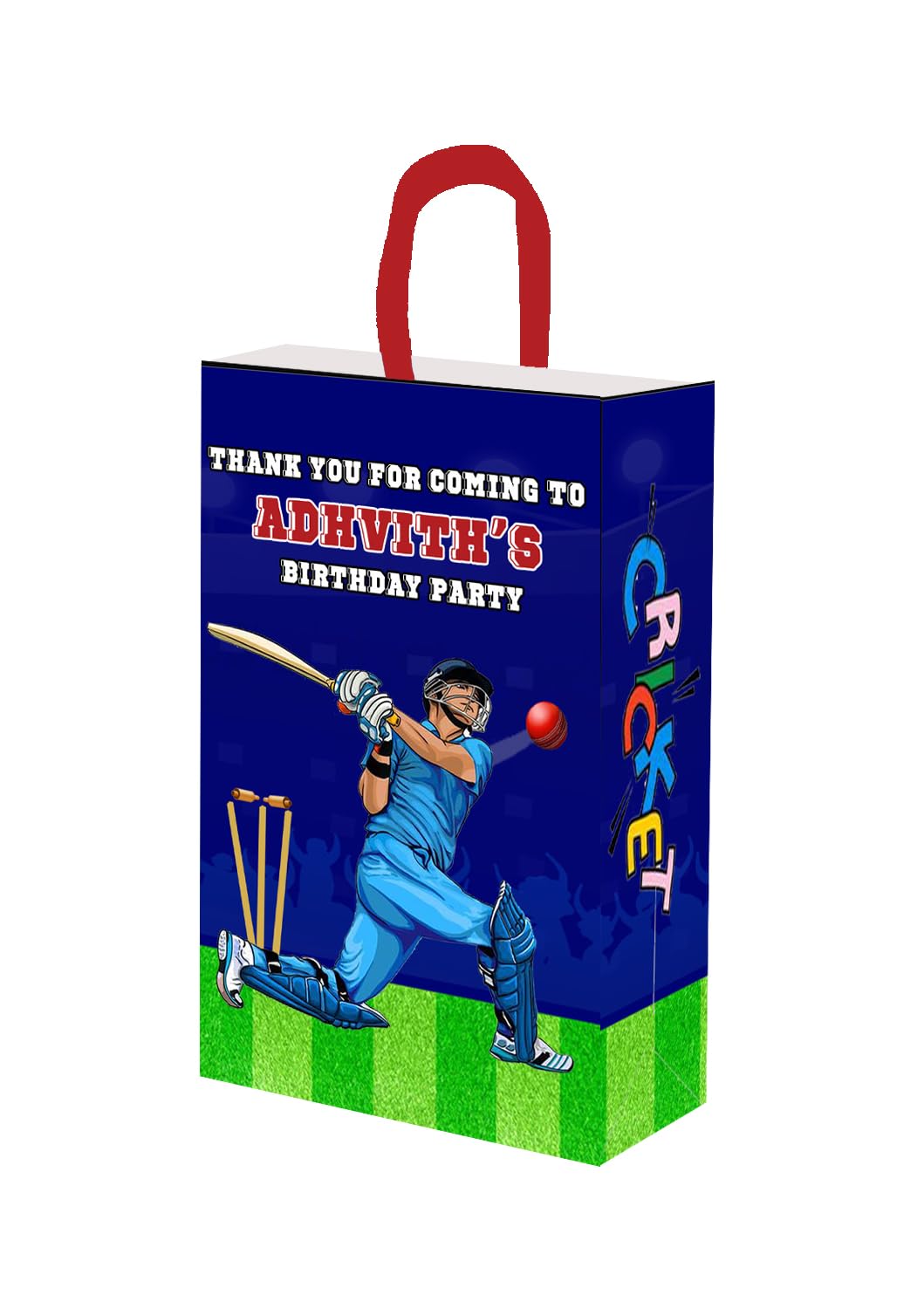 WoW Party Studio Personalized Cricket Theme Happy Birthday Decorations Return Gift Bag with Birthday Boy/Girl Name of Medium in Size 300GSM Paper - 10Pcs (B0D7TV5F37) Amazon Price History, Amazon Price Tracker