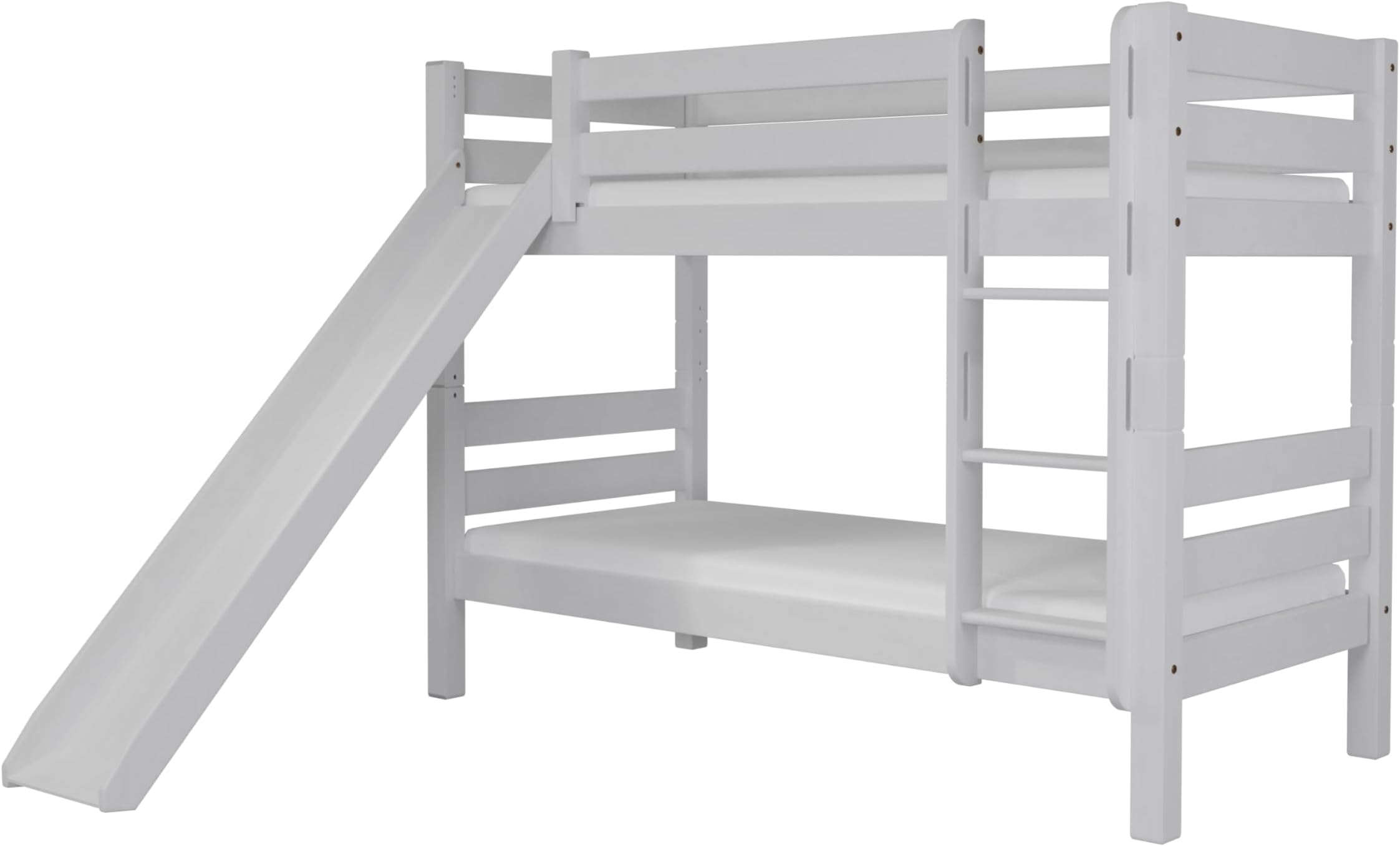 Kinder Etagenbett 140x200 Mit Treppe - Massivholz Weiß