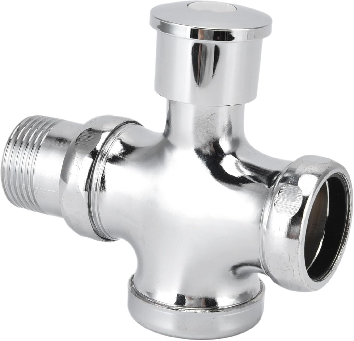 Urinal Flush Valve Guaranteed Performance Coating Replacement Zinc Alloy Push Button Silver for Toilet