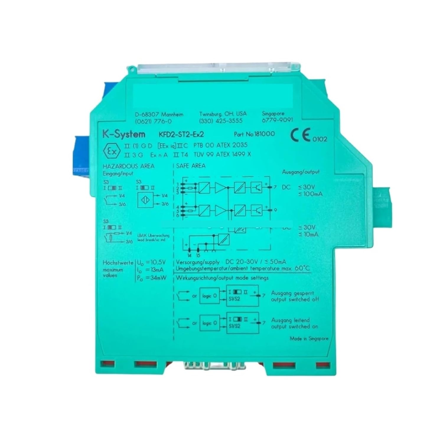 KFD2-ST2-EX2 Switching Amplifier 181000 20-30 V DC