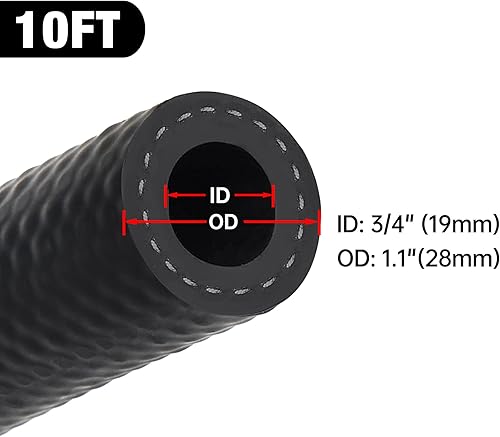Miniatura 2 de EVIL ENERGY Línea de manguera de combustible 34, bloqueo de empuje NBR, goma SAE 30R7 10FT 200PSI