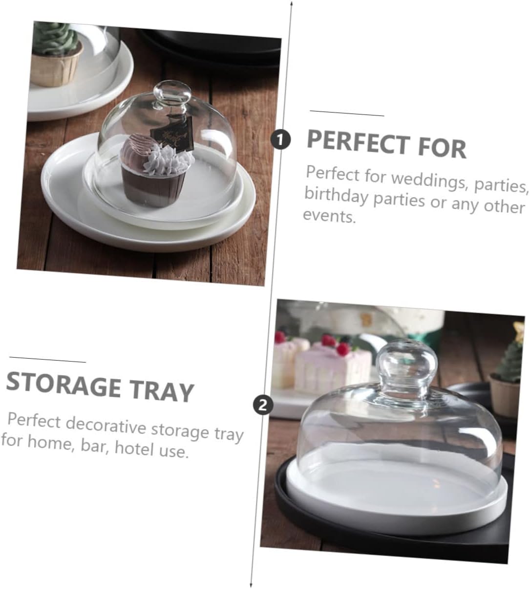 Multi-Function Dessert Plate Lid Glass Fruit Tasting Tray for Wedding Parties and Home Use Elegant Display for Cakes Pastries and Snacks