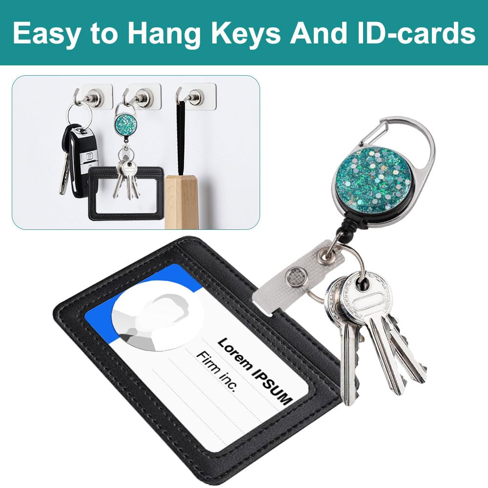 Intrekbare sleutelhanger, uittrekbaar, 3 stuks, ID-kaarthouder, sleutelrol, sleutel, jojo met sleutelring, riemclip voor ID-badgehouder, kaarthouder, sleutelkaarten