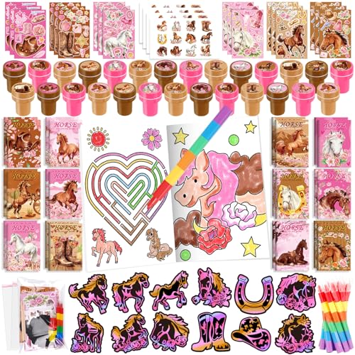 BenLouis 84Pcs Western Horse Coloring Set Party Favors for Kids