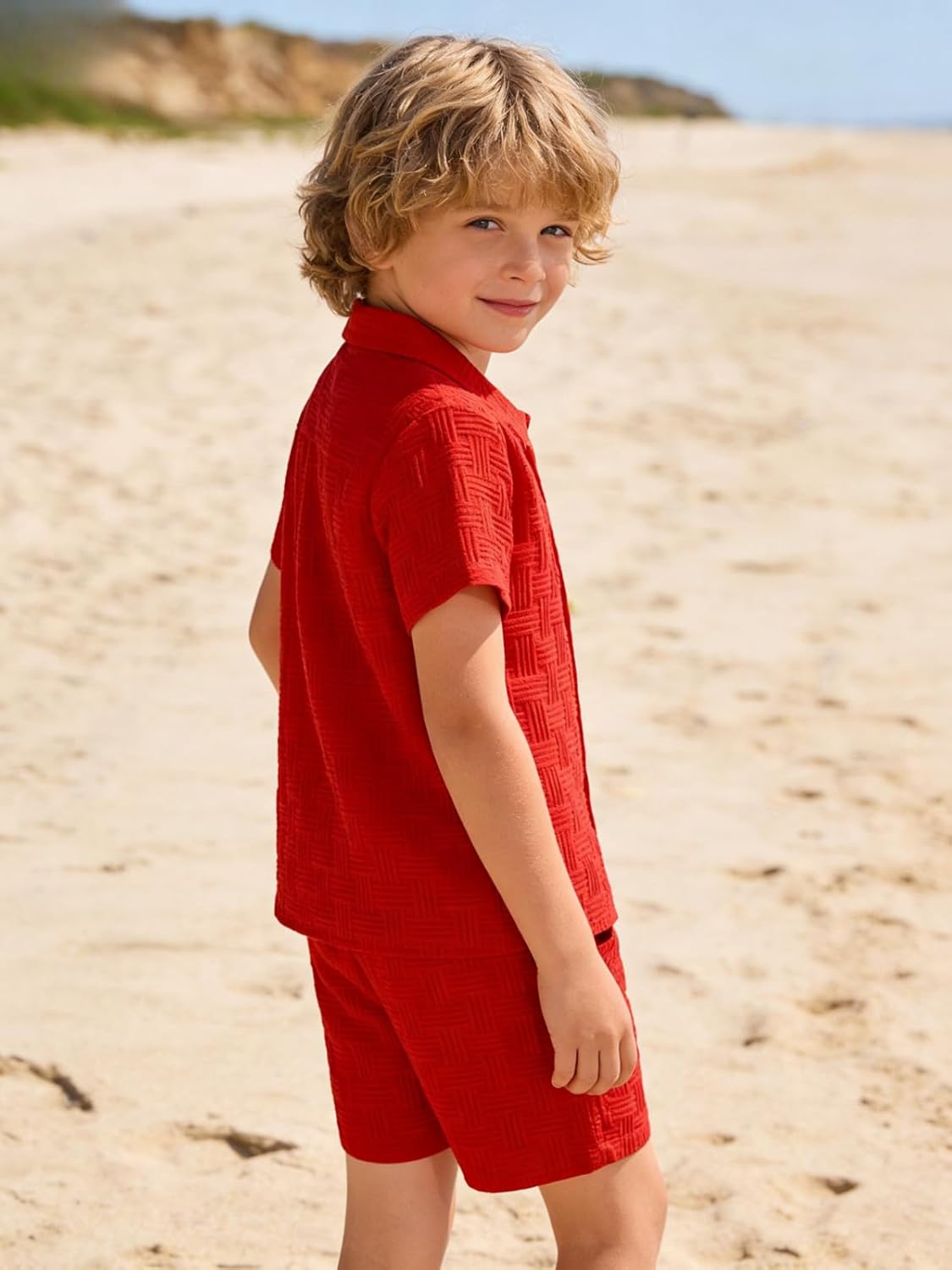 Size 2-6 Years Toddler Boys Clothes 2 Piece Summer Outfit Short Sleeve Button Down Shirt Top and Shorts Set - Image 6