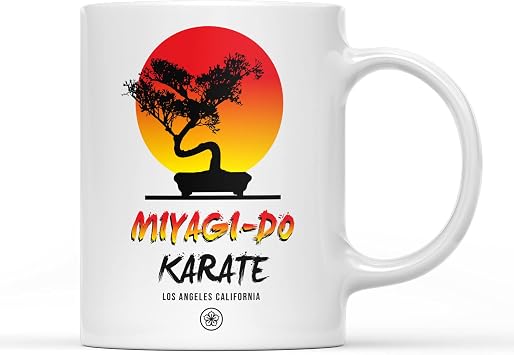 Willow Gifts Miyagi Do Karate - Bonsai Tree Logo Fighting Teacher Sensei TV Gift Mug | End of Term Gift for Teacher 11oz Ceramic Tea Coffee Cup