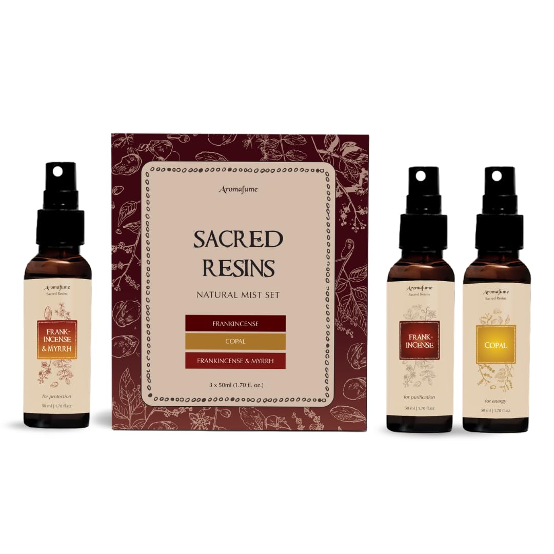 Sacred Mist Gift Set by Aromafume | 3x50ml Natural & non-toxic Air Freshener Sprays for Home, Fabric & Linen Mist | Ideal for deep relaxation, spirituality & rituals-image-49