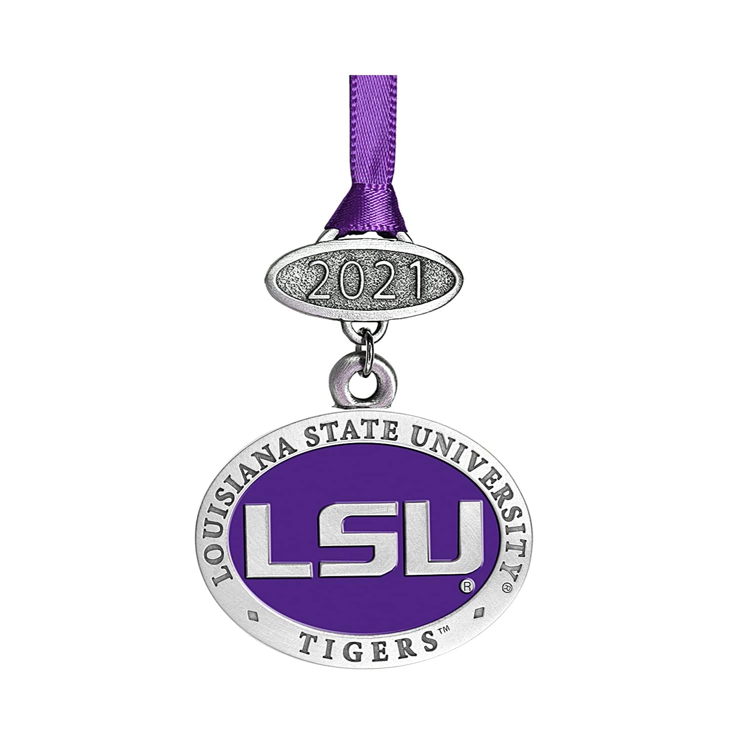 LSU Louisianna State University Class of 2026 Ornament | Graduation Gift | Hand-Sculpted Christmas Tree Ornament | Intricately Crafted Metal Pewter Alma Mater Inlay by Heritage Pewter