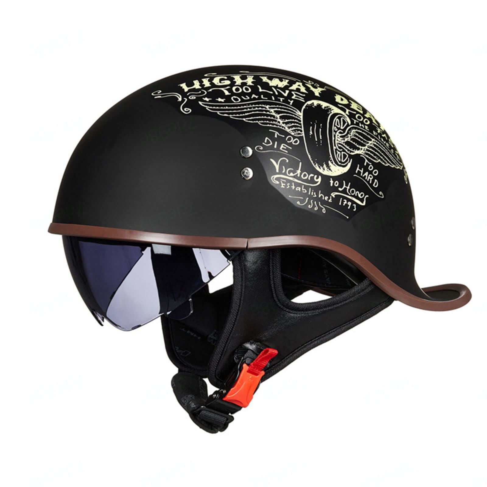 Casque Bol Moto Rétro EBAYIN Idéal pour Balades en Cyclomoteur Jet