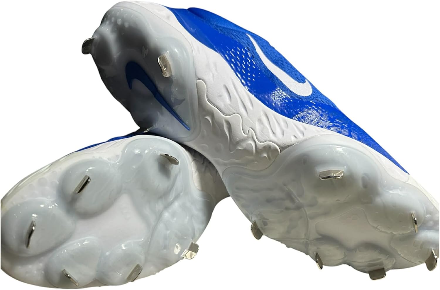 Nike Men's Alpha Huarache Elite-4 Low Baseball Softball Metal Cleats Shoes Royal Blue/White/Black #FN7222-400 - Size Mens 14
